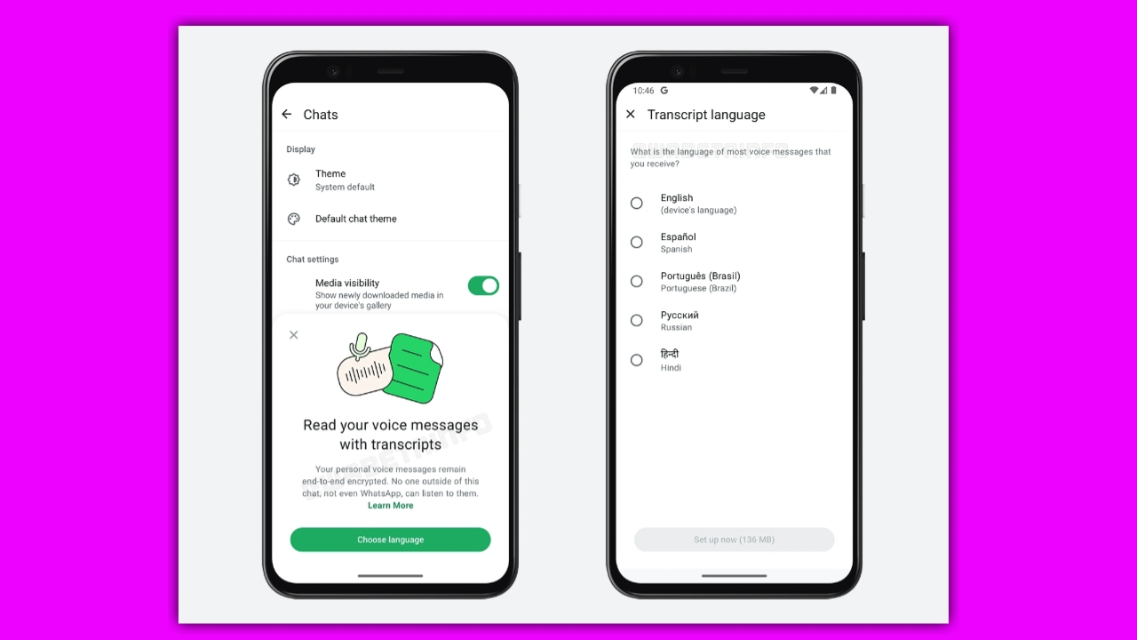 Voice Message Transcripts Feature in 5 popular languages