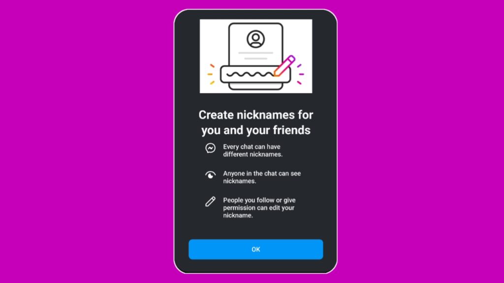 How to use the Instagram Chat Nicknames feature?